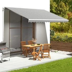Tela de repuesto para toldo gris antracita y blanco 4,5x3 m de , Toldos - Ref: Foro24-311989, Precio: 58,85 €, Descuento: %