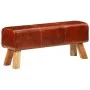 Banco potro Bok madera de mango y cuero marrón 110 cm de , Bancos de comedor y cocina - Ref: Foro24-351102, Precio: 167,66 €,...
