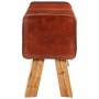 Banco potro Bok madera de mango y cuero marrón 110 cm de , Bancos de comedor y cocina - Ref: Foro24-351102, Precio: 170,66 €,...