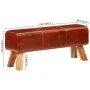 Banco potro Bok madera de mango y cuero marrón 110 cm de , Bancos de comedor y cocina - Ref: Foro24-351102, Precio: 167,66 €,...