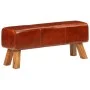 Banco potro Bok madera de mango y cuero marrón 110 cm de , Bancos de comedor y cocina - Ref: Foro24-351102, Precio: 167,66 €,...