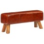 Banco potro Bok madera de mango y cuero marrón 110 cm de , Bancos de comedor y cocina - Ref: Foro24-351102, Precio: 170,66 €,...