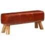 Banco potro Bok madera de mango y cuero marrón 110 cm de , Bancos de comedor y cocina - Ref: Foro24-351102, Precio: 167,66 €,...