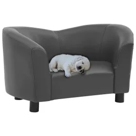 Sofá para perros cuero sintético gris 67x41x39 cm de , Camas para perros - Ref: Foro24-170948, Precio: 78,12 €, Descuento: %