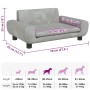 Cama para perros de terciopelo gris claro 70x45x33 cm en Camas para perros | Comprar online en Foru.es