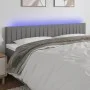 Dark gray fabric headboard with LED 200x5x78/88 cm by , Headboards and footboards - Ref: Foro24-3121873, Price: 62,44 €, Disc...