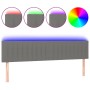 Cabecero con LED de tela gris oscuro 200x5x78/88 cm de , Cabeceros y pies de cama - Ref: Foro24-3121873, Precio: 58,48 €, Des...