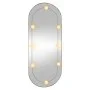 Oval wall mirror with LED lights, glass, 40x90 cm by , Mirrors - Ref: Foro24-3189163, Price: 53,16 €, Discount: %