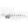 Estructura de cama con cabecero madera maciza blanco 140x200 cm de , Camas y somieres - Ref: Foro24-3192167, Precio: 151,47 €...