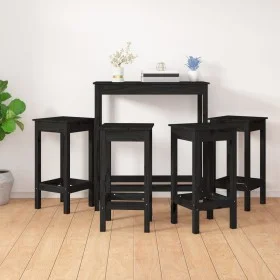Set de bar 5 piezas madera maciza de pino negro de , muebles para cocinas y comedores - Ref: Foro24-3124701, Precio: 278,63 €...
