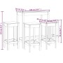 Set de bar 5 piezas madera maciza de pino negro de , muebles para cocinas y comedores - Ref: Foro24-3124701, Precio: 282,33 €...