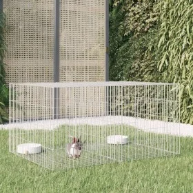 Jaula para conejos 2 paneles hierro galvanizado 110x79x54 cm de , Jaulas y habitáculos para animales pequeños - Ref: Foro24-1...