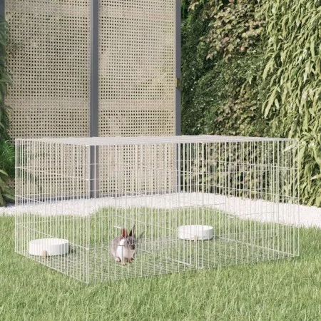 Jaula para conejos 2 paneles hierro galvanizado 110x79x54 cm de , Jaulas y habitáculos para animales pequeños - Ref: Foro24-1...