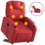 Sillón de majaje elevable eléctrico cuero artificial rojo en Sillones | Comprar online en Foru.es