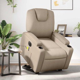 Sillón reclinable de masaje eléctrico cuero sintético capuchino en Sillones | Comprar online en Foru.es