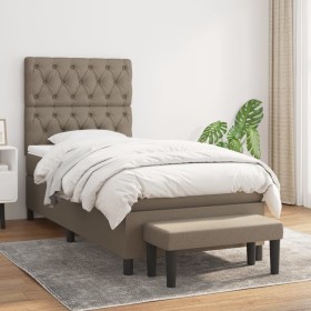 Cama box spring con colchón tela gris taupe 80x200 cm de , Camas y somieres - Ref: Foro24-3136793, Precio: 408,01 €, Descuent...
