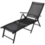 Tumbona plegable de aluminio negra de vidaXL, Tumbonas - Ref: Foro24-41741, Precio: 109,49 €, Descuento: %