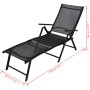 Tumbona plegable de aluminio negra de vidaXL, Tumbonas - Ref: Foro24-41741, Precio: 109,49 €, Descuento: %