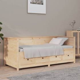 Sofá cama de madera maciza de pino 100x200 cm de , Camas y somieres - Ref: Foro24-820896, Precio: 290,56 €, Descuento: %