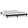 Estructura de cama con LED madera maciza negro 140x190 cm de , Camas y somieres - Ref: Foro24-820655, Precio: 153,43 €, Descu...