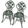 Mesa y sillas bistró de jardín 3 piezas aluminio fundido verde de vidaXL, Conjuntos de jardín - Ref: Foro24-42164, Precio: 18...