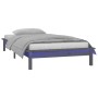 Estructura de cama con LED madera maciza gris 100x200 cm de , Camas y somieres - Ref: Foro24-820598, Precio: 140,60 €, Descue...