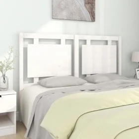 Cabecero de cama madera maciza de pino blanco 145,5x4x100 cm de , Cabeceros y pies de cama - Ref: Foro24-817941, Precio: 47,9...