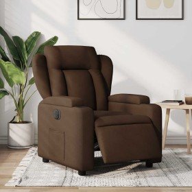 Sillón reclinable eléctrico de tela marrón en Sillones | Comprar online en Foru.es
