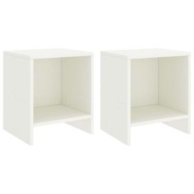 Mesitas de noche 2 unidades madera de pino blanco 35x30x40 cm de vidaXL, Mesitas de noche - Ref: Foro24-322240, Precio: 36,19...