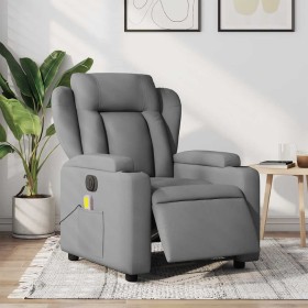 Sillón reclinable de masaje eléctrico tela gris claro en Sillones | Comprar online en Foru.es