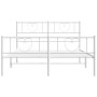 Estructura cama metal con cabecero y estribo blanco 120x190 cm de , Camas y somieres - Ref: Foro24-355527, Precio: 117,84 €, ...