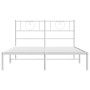 Estructura de cama de metal con cabecero blanca 140x190 cm de , Camas y somieres - Ref: Foro24-355512, Precio: 99,22 €, Descu...