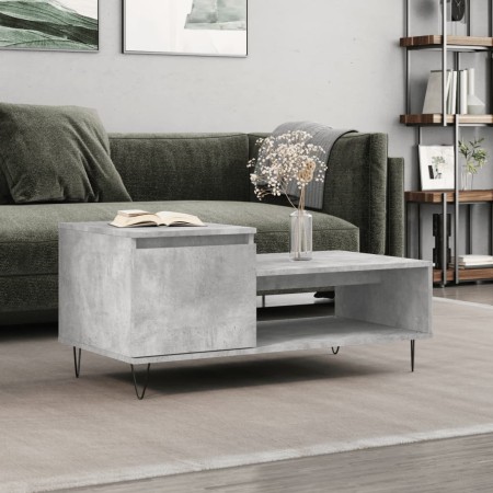 Mesa de centro madera contrachapada gris hormigón 100x50x45 cm de , Mesas de centro - Ref: Foro24-830832, Precio: 46,92 €, De...