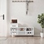 Mueble zapatero madera contrachapada blanco brillo 102x36x60 cm de , Zapateros y organizadores de calzado - Ref: Foro24-83136...