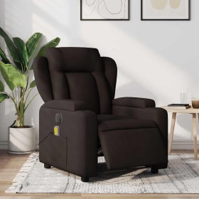Sillón reclinable de masaje eléctrico tela marrón oscuro en Sillones | Comprar online en Foru.es