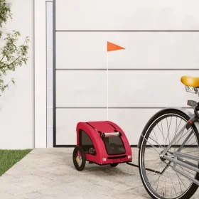 Pet Bicycle Trailer Iron Oxford Cloth Red by , pet strollers - Ref: Foro24-93950, Price: 92,36 €, Discount: %