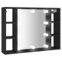 Mueble con espejo y LED negro 76x15x55 cm de , Tocadores de baño - Ref: Foro24-808856, Precio: 57,64 €, Descuento: %