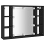 Mueble con espejo y LED negro 76x15x55 cm de , Tocadores de baño - Ref: Foro24-808856, Precio: 57,64 €, Descuento: %