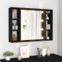 Mueble con espejo y LED negro 76x15x55 cm de , Tocadores de baño - Ref: Foro24-808856, Precio: 57,64 €, Descuento: %
