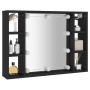 Mueble con espejo y LED negro 76x15x55 cm de , Tocadores de baño - Ref: Foro24-808856, Precio: 57,64 €, Descuento: %