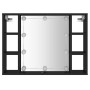 Mueble con espejo y LED negro 76x15x55 cm de , Tocadores de baño - Ref: Foro24-808856, Precio: 57,64 €, Descuento: %