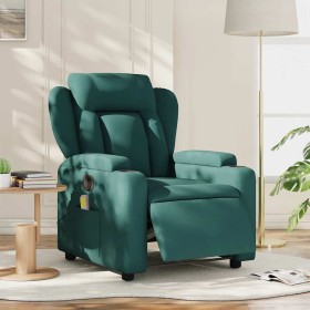 Sillón reclinable de masaje eléctrico tela verde oscuro en Sillones | Comprar online en Foru.es
