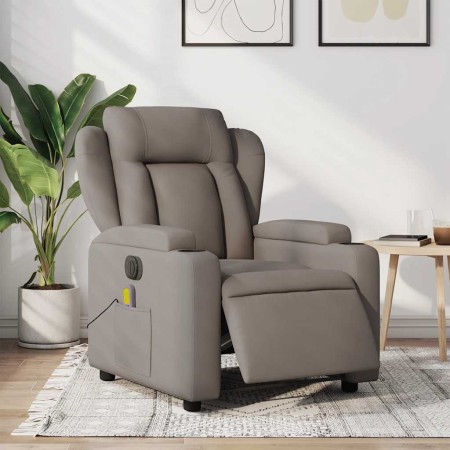 Sillón reclinable de masaje eléctrico tela gris taupe en Sillones | Comprar online en Foru.es