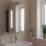Mueble de baño con espejo arqueado y luz LED gris 42x13x70 cm de , Tocadores de baño - Ref: Foro24-357974, Precio: 117,87 €, ...