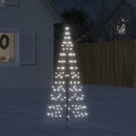 Árbol de Navidad en asta de bandera 200 LED blanco frío 180 cm de , Luces de Navidad - Ref: Foro24-358109, Precio: 25,00 €, D...