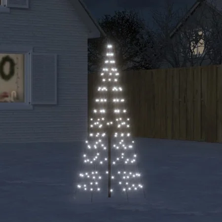 Árbol de Navidad en asta de bandera 200 LED blanco frío 180 cm de , Luces de Navidad - Ref: Foro24-358109, Precio: 25,00 €, D...