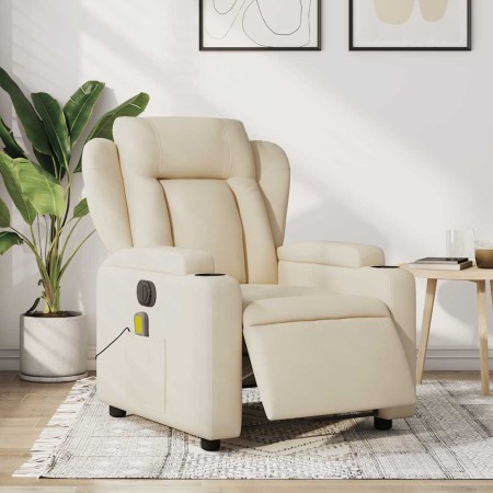 Sillón reclinable de masaje eléctrico tela color crema en Sillones | Comprar online en Foru.es