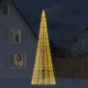 Árbol de Navidad en asta bandera 1534 LED blanco cálido 500 cm de , Luces de Navidad - Ref: Foro24-358116, Precio: 101,92 €, ...