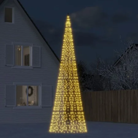 Árbol de Navidad en asta bandera 1534 LED blanco cálido 500 cm de , Luces de Navidad - Ref: Foro24-358116, Precio: 101,92 €, ...