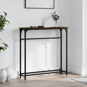 Mesa consola madera de ingeniería marrón roble 75x19,5x75 cm de , Mesas auxiliares - Ref: Foro24-834139, Precio: 39,17 €, Des...